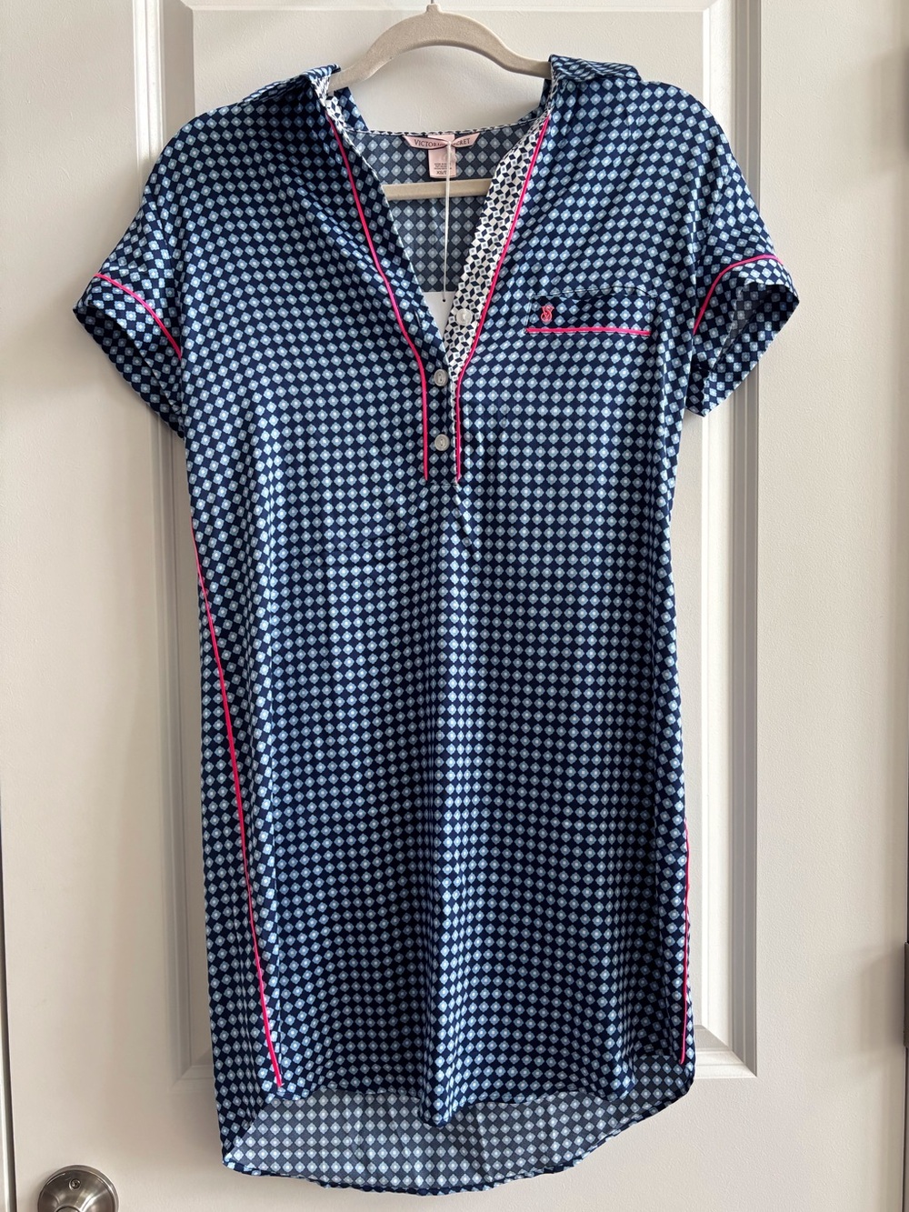 NWOT Victoria's Secret Navy Blue Geometric Nightgown
